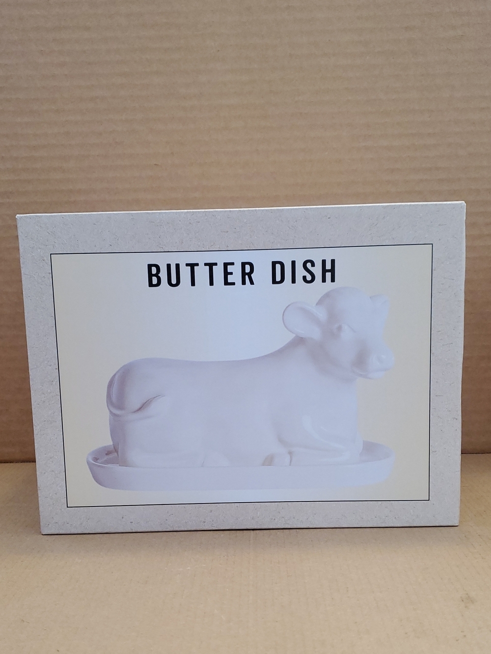Cracker Barrel White Cow Butter Dish